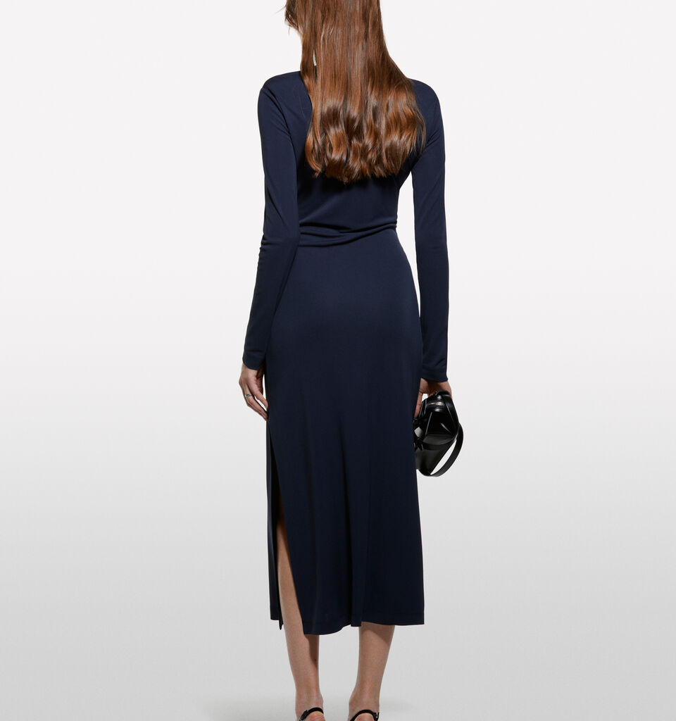 Dark blue dress with slit - women's long dresses - Dark Blue | Sisley image number 2